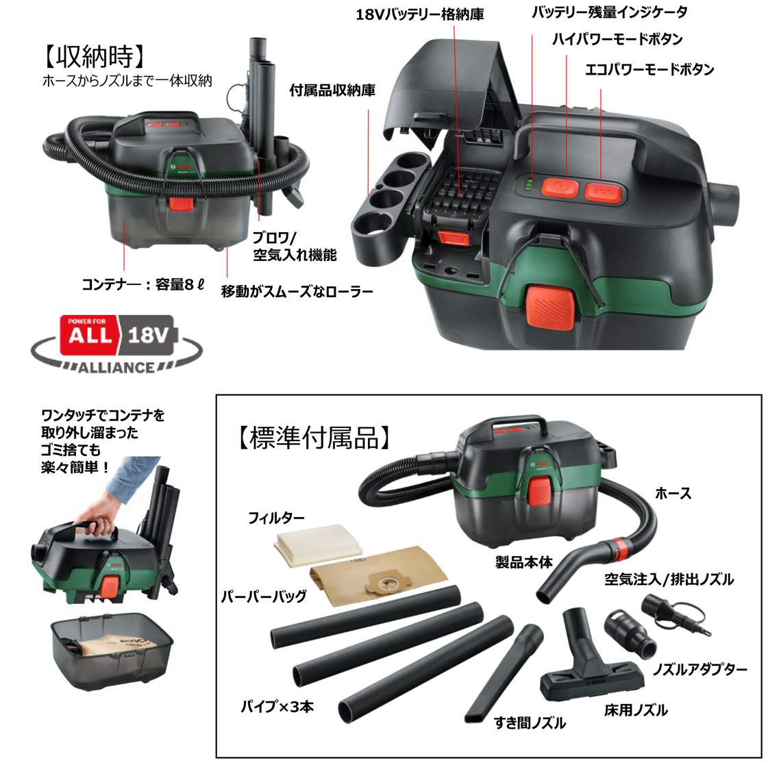 コードレスクリーナー「ADVAC 118H(本体のみ)」